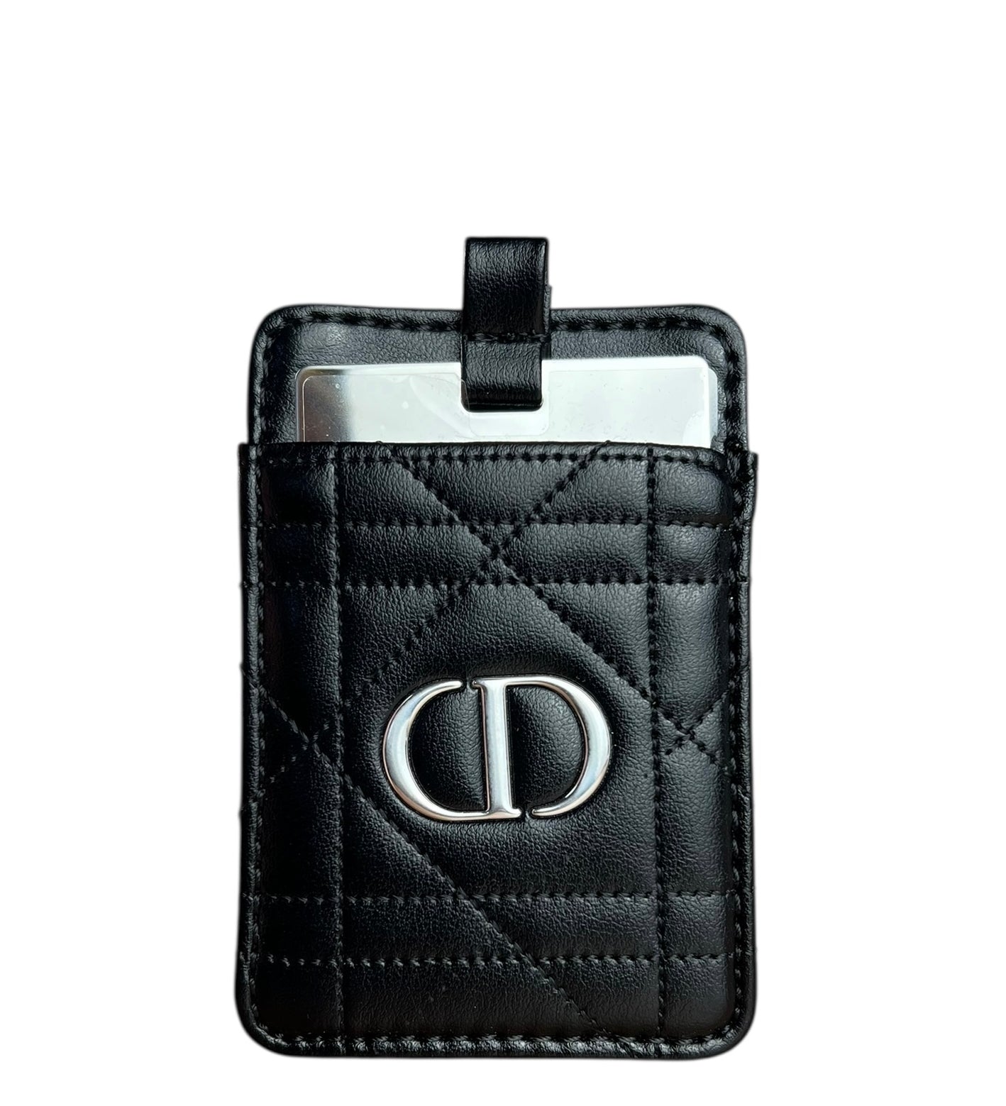 Christian Dior CD Quilted Compact Mirror w/ Holder
