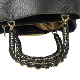 Fendi Vintage Black Leather Mia Chain Tote