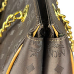 MCM Brown Nylon/Leather Visetos Monogram Shoulder/Tote Bag