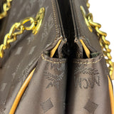 MCM Brown Nylon/Leather Visetos Monogram Shoulder/Tote Bag