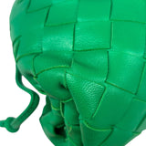 Bottega Veneta Green Leather Intercciato Small Crossbody