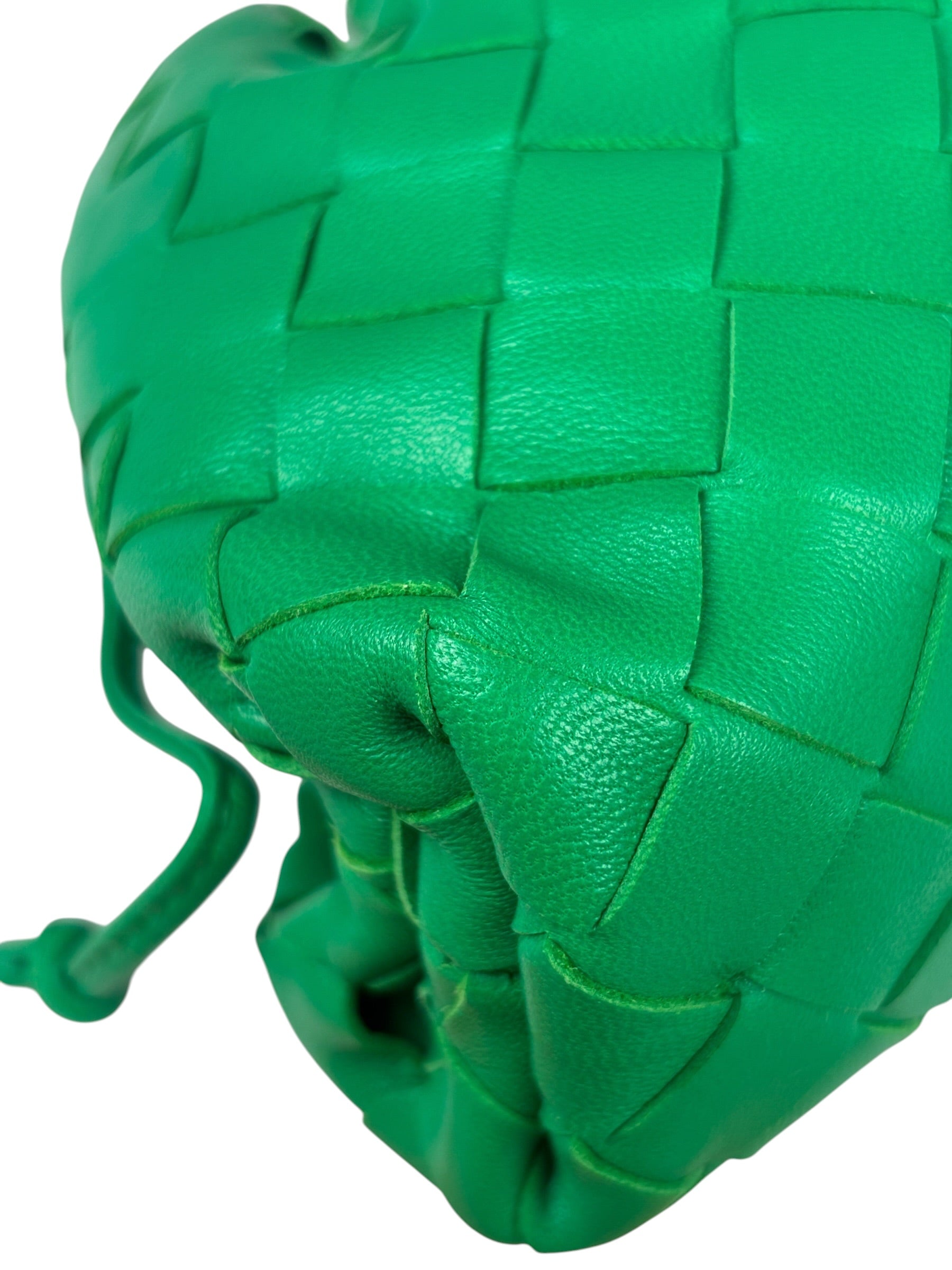 Bottega Veneta Green Leather Intercciato Small Crossbody