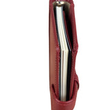 Burberry Red Leather London 5-Ring System Binder Planner