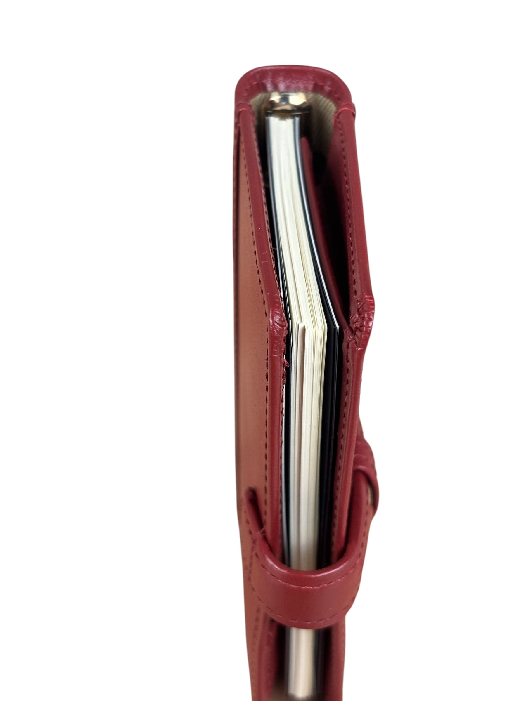 Burberry Red Leather London 5-Ring System Binder Planner