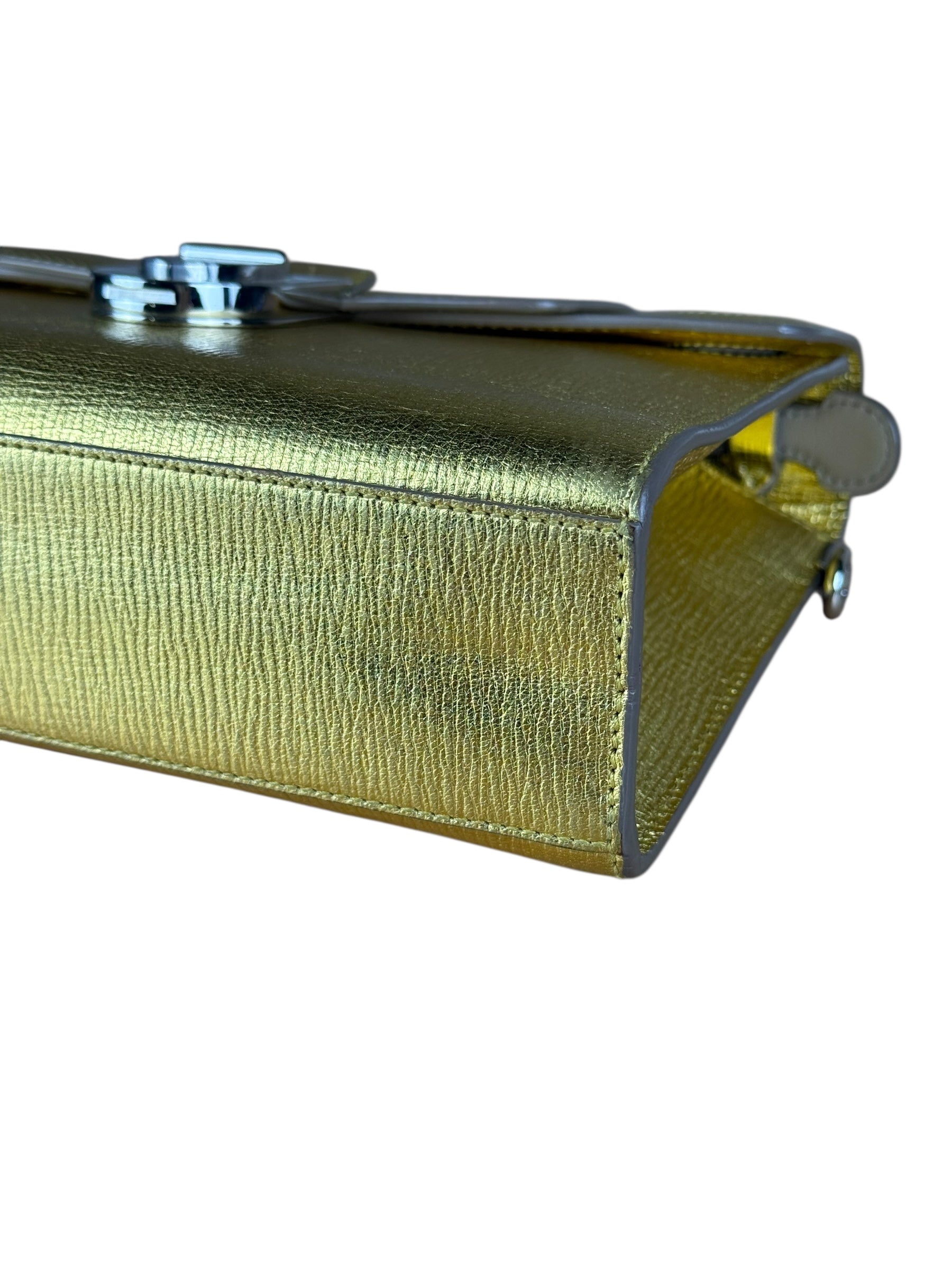 Christian Dior Diorever Gold Leather Clutch Bag