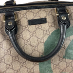 Gucci Beige Leather Gg Supreme Italian Flag Joy Boston Bag