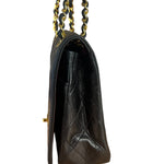 Chanel CC Vintage Black Quilted Chain Flap Bag