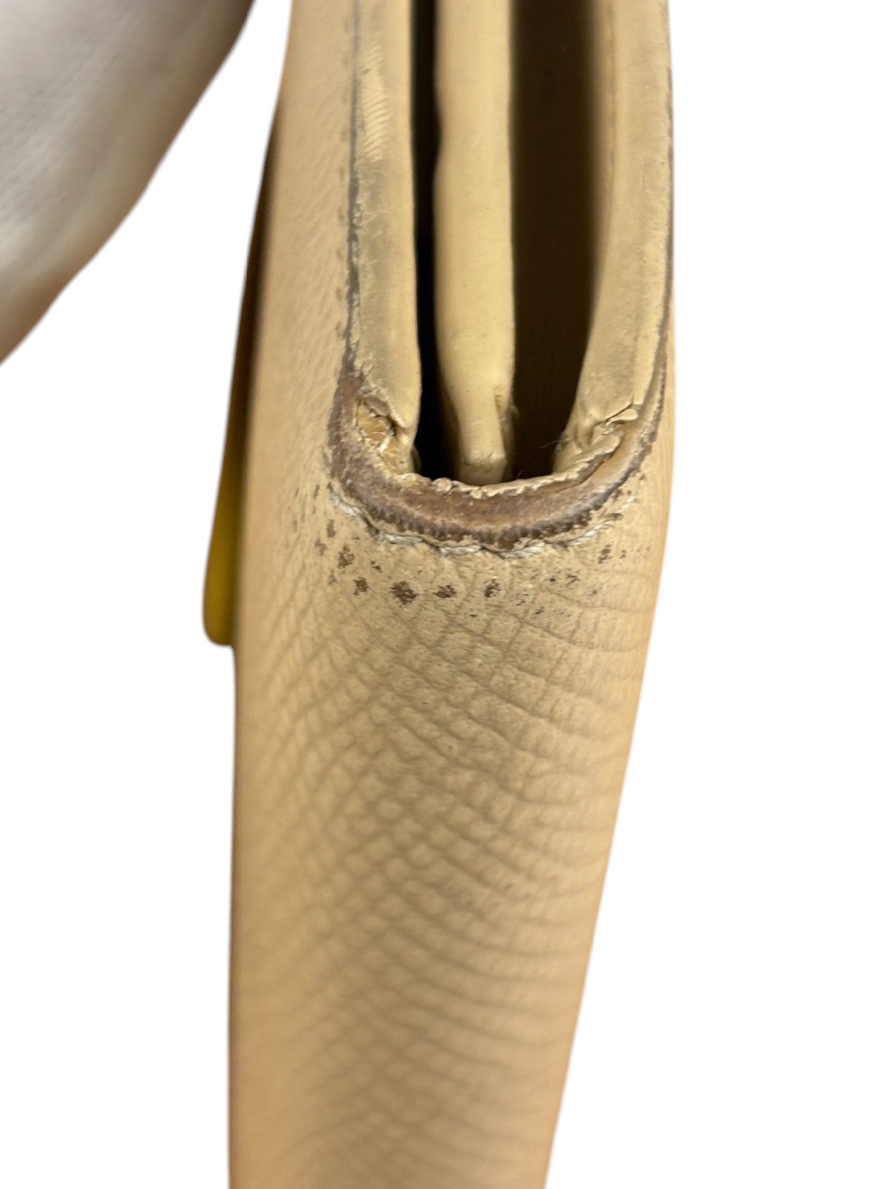 Celine Vintage Beige/Yellow Medium Strap Wallet