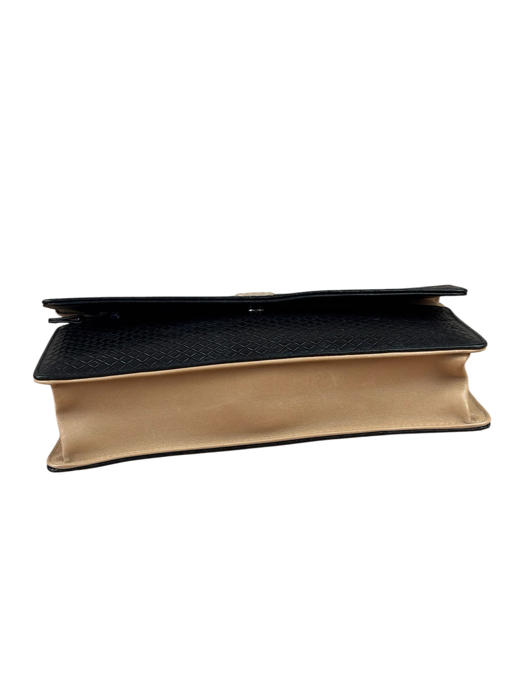 Chanel Beige/Black Small Quilted Leather Wallet On Chain 2004