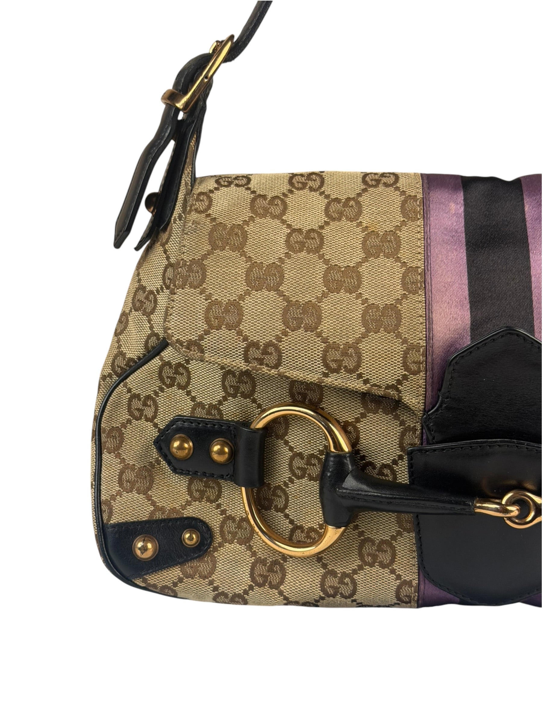 Gucci GG Canvas Web Horsebit Shoulder Bag