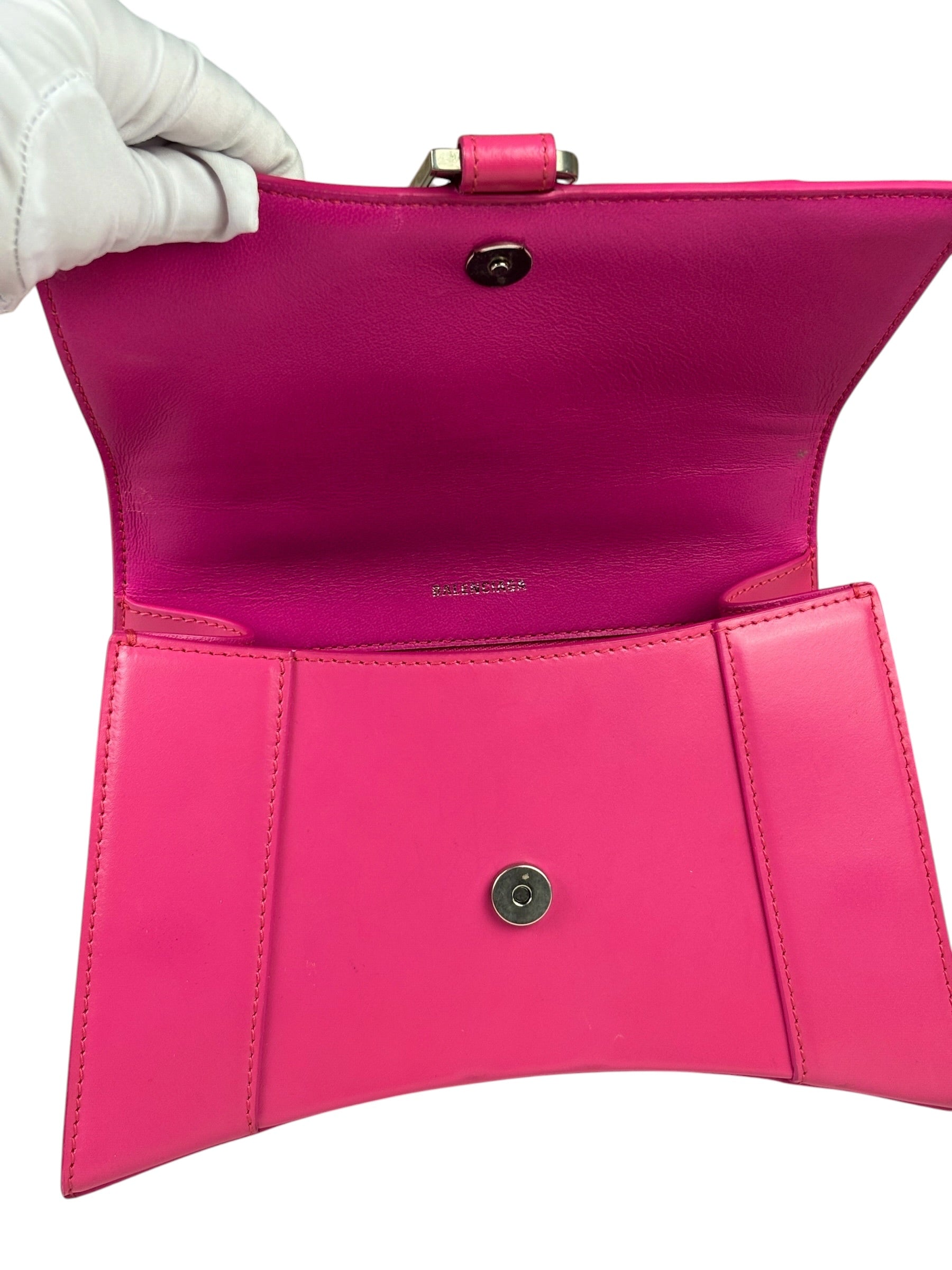Balenciaga Pink Leather Hourglass Two-Way Bag