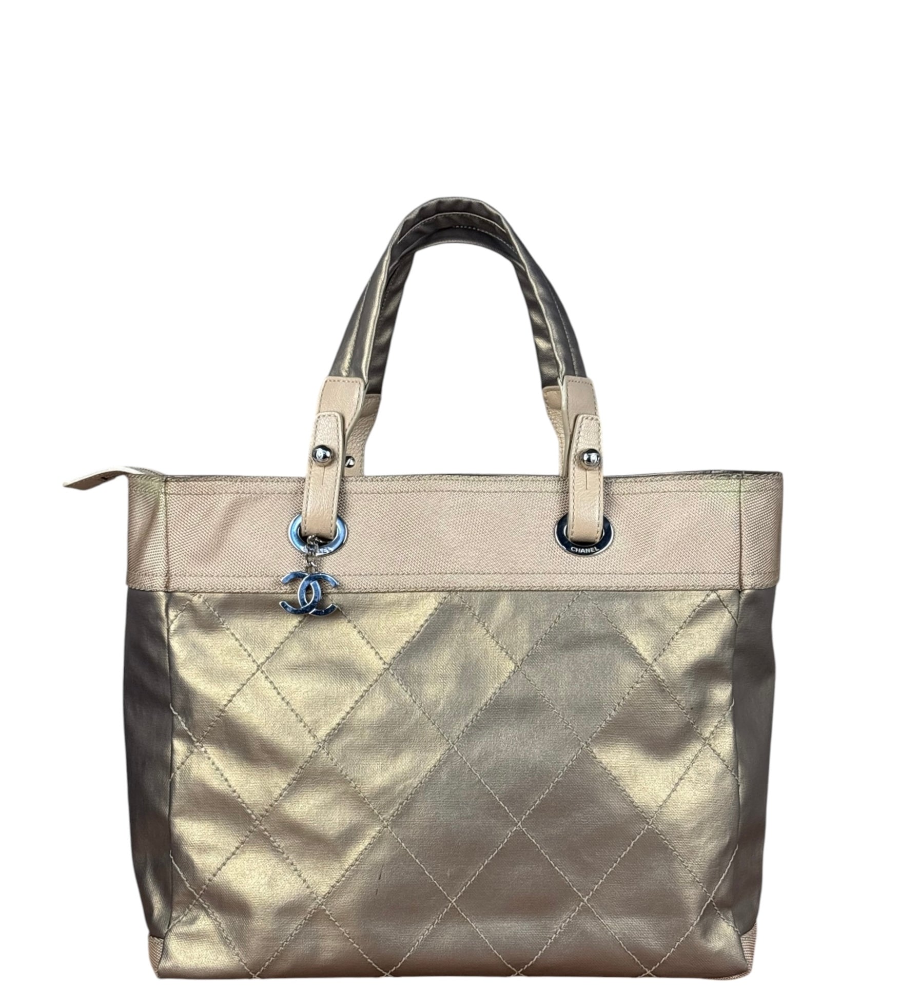 Chanel Metallic Gold Leather Paris-Biarritz Large Tote Bag 2007