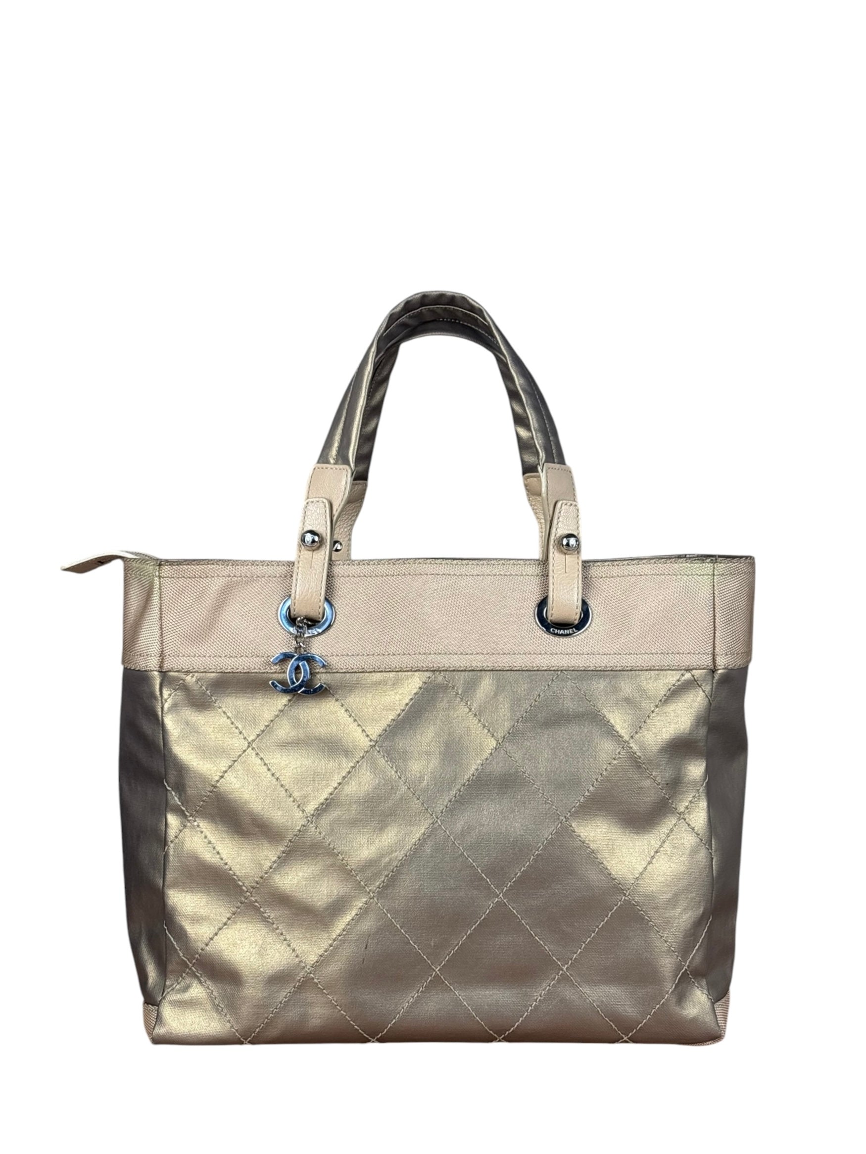 Chanel Metallic Gold Leather Paris-Biarritz Large Tote Bag 2007