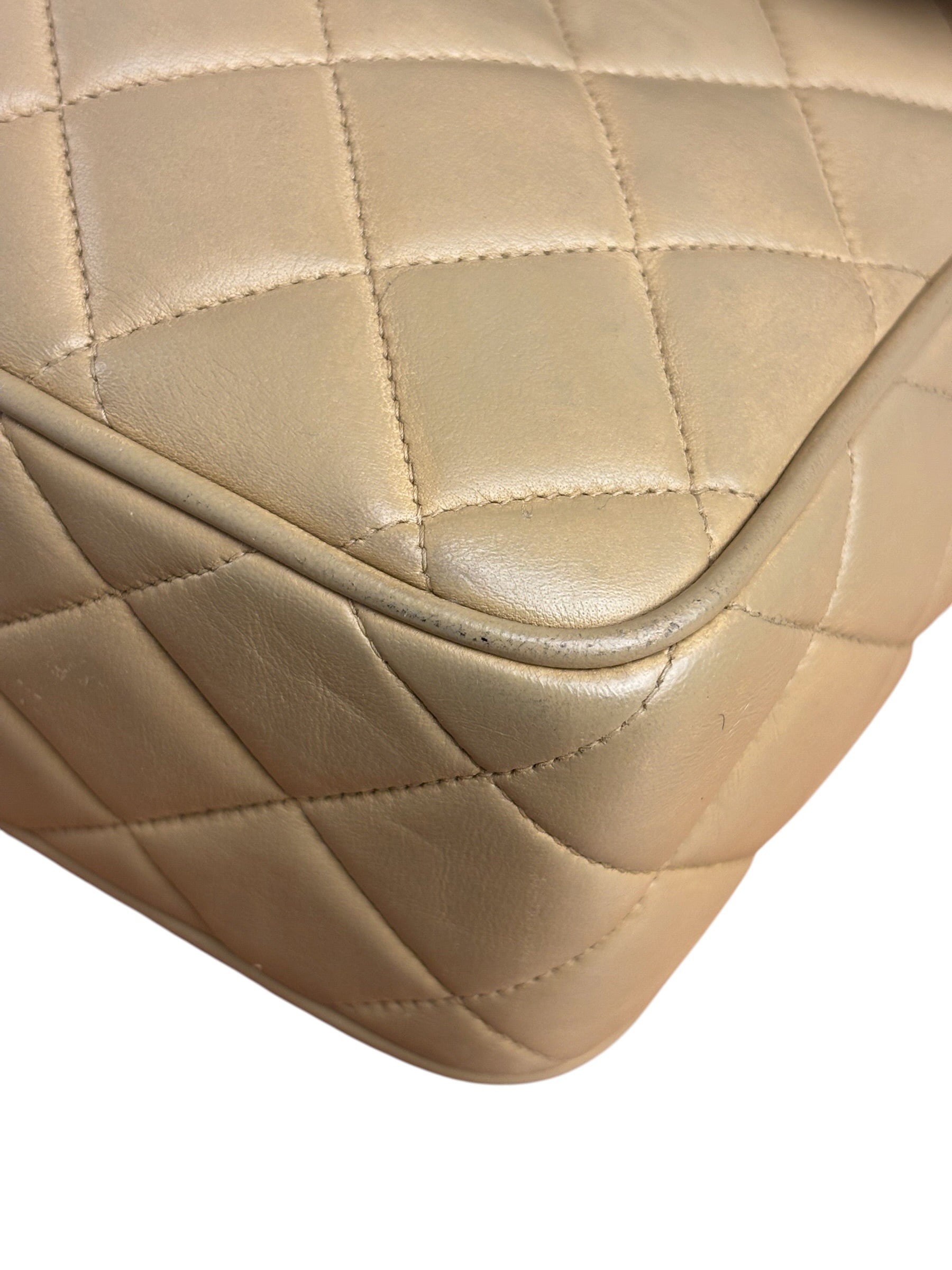 Chanel Tan Brown Quilted Leather Flap Chain Camera Bag