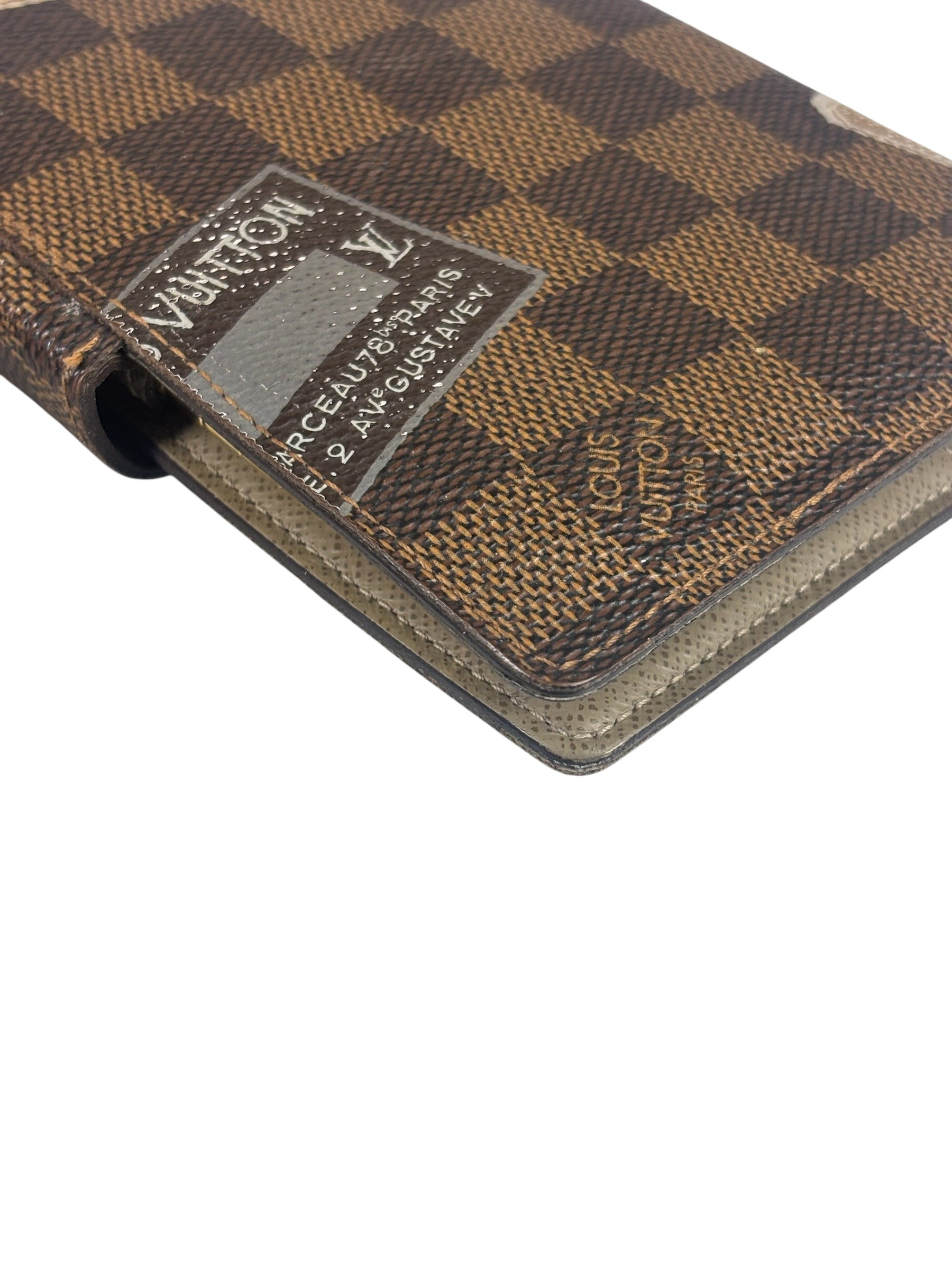Louis Vuitton Damier Ebene Trunk & Labels Small Ring Agenda Cover
