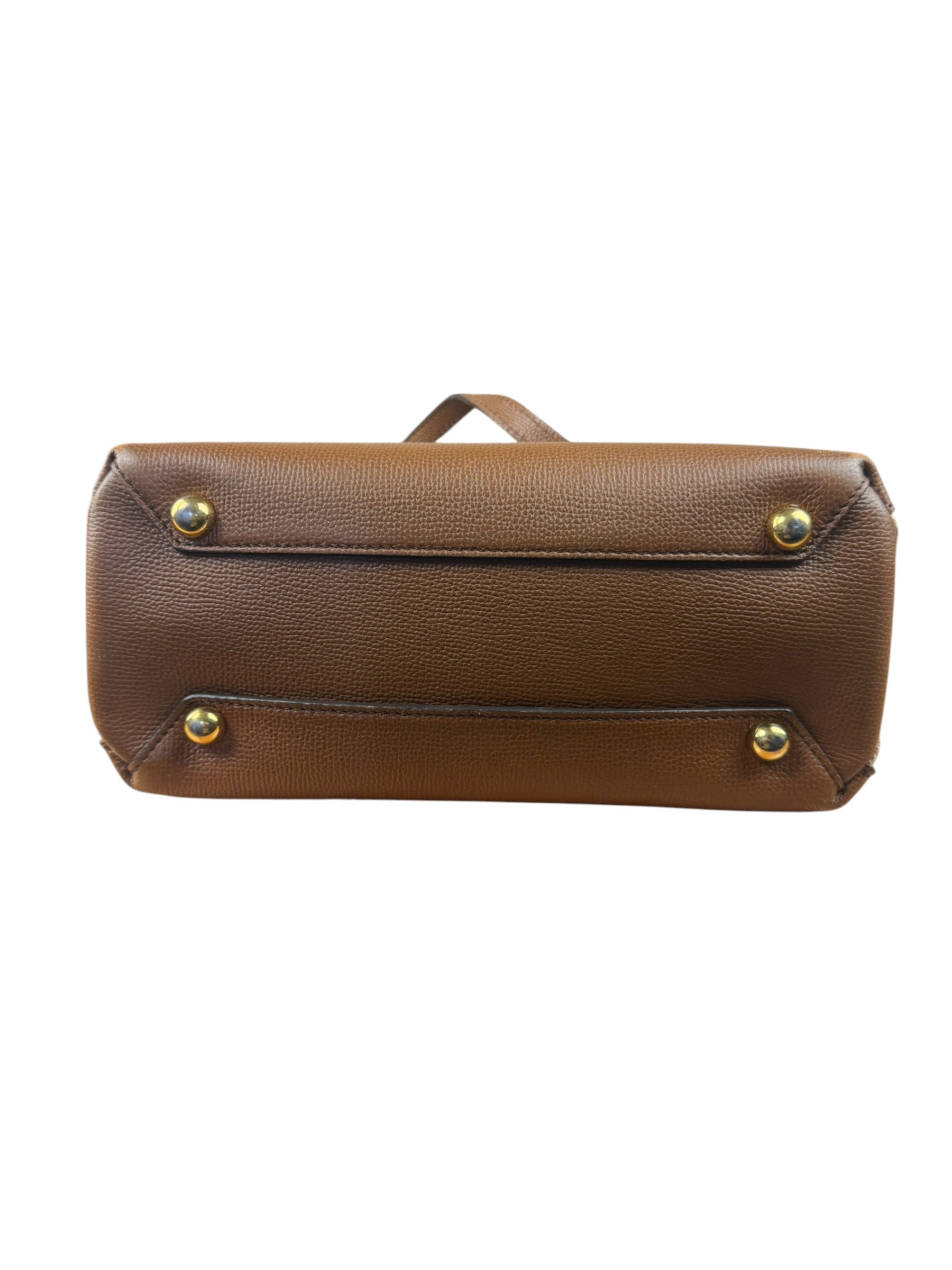 Burberry Brown Leather & House Check Small Banner