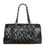 Chanel Black/Grey Textured Patent 2.55 Reissue Chain Tote