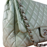 Chanel Light Sage Green Medium Classic Flap Shoulder Bag 2008