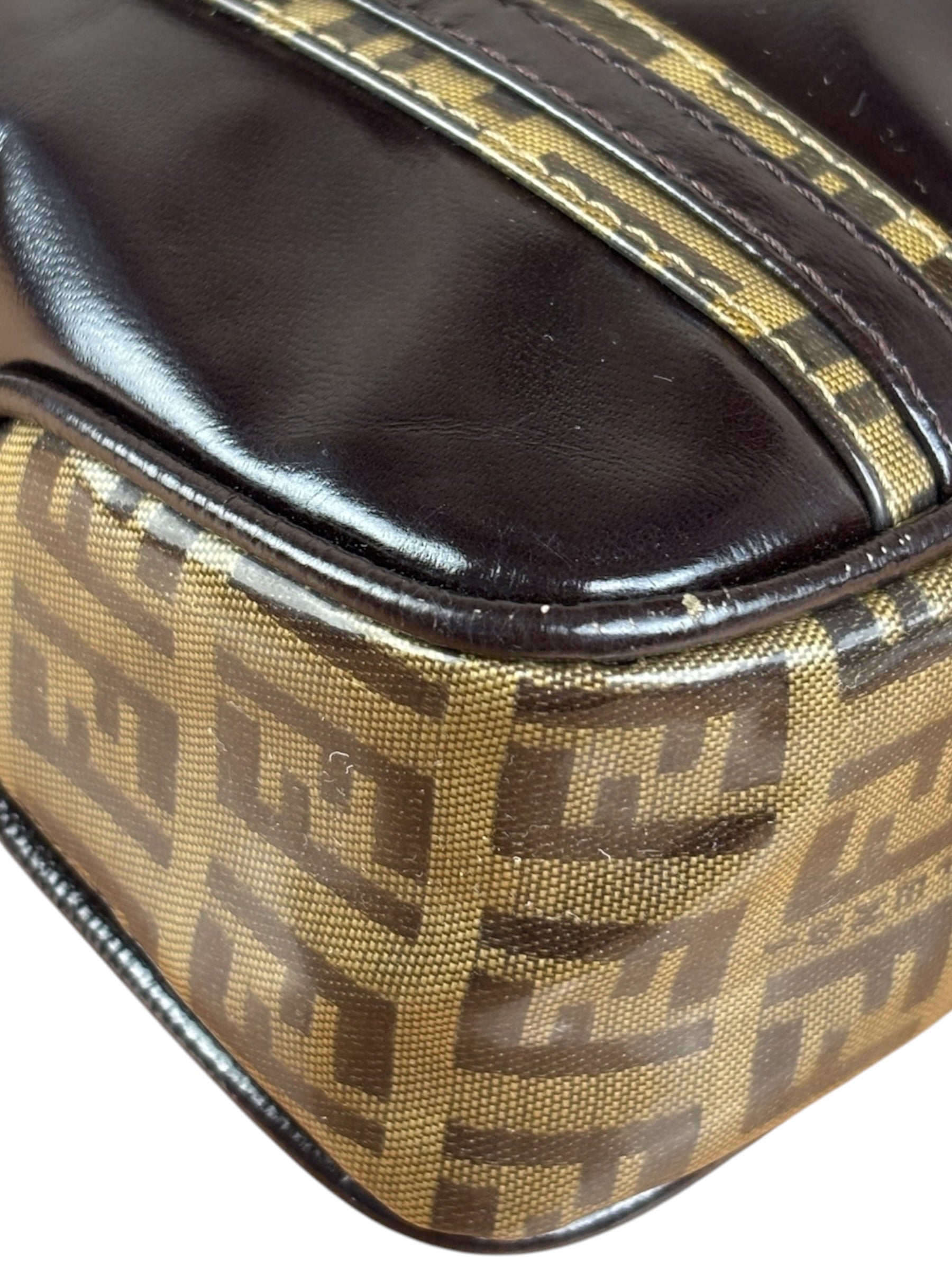 Fendi Vintage Zucca Patent Canvas Tote Bag