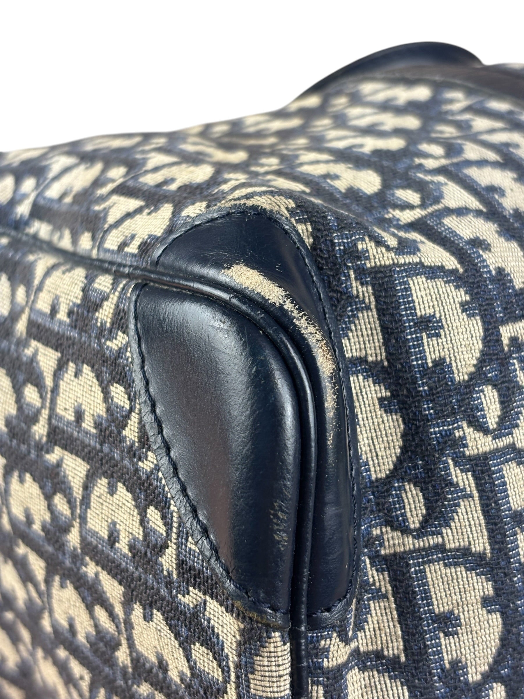 Christian Dior Vintage Navy Blue Trotter Boston Bag