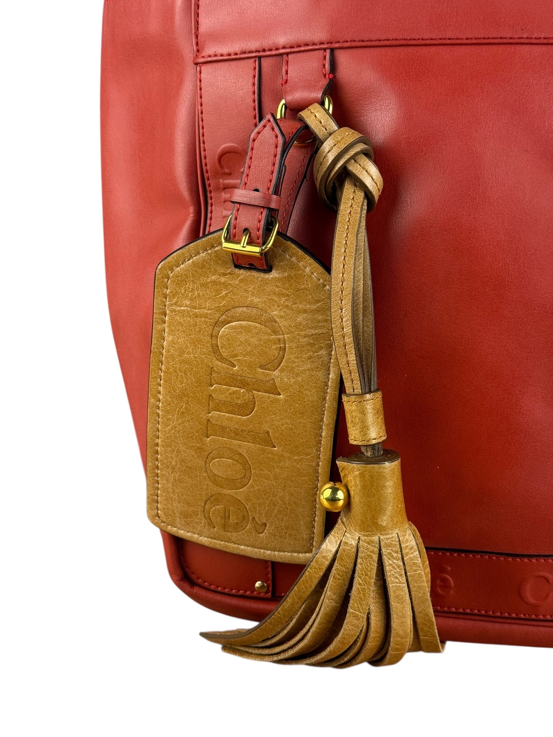 Chloé Eden Leather Cherry Shoulder Tote