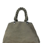 Bottega Venta Vintage Olive/Brown Canvas Large Shopper Shoulder Bag