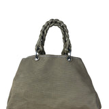 Bottega Venta Vintage Olive/Brown Canvas Large Shopper Shoulder Bag