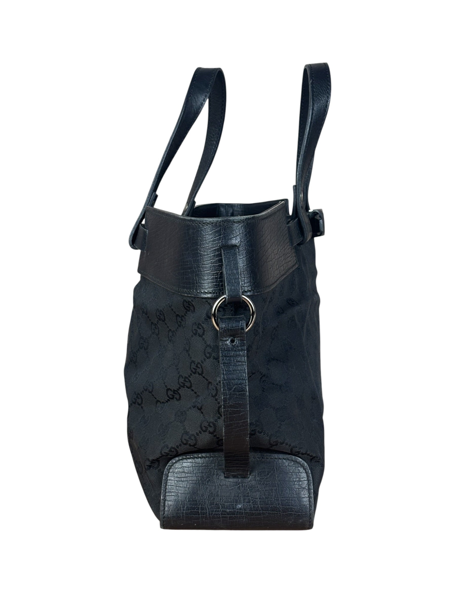 Gucci Black GG Canvas Tote Hand Bag