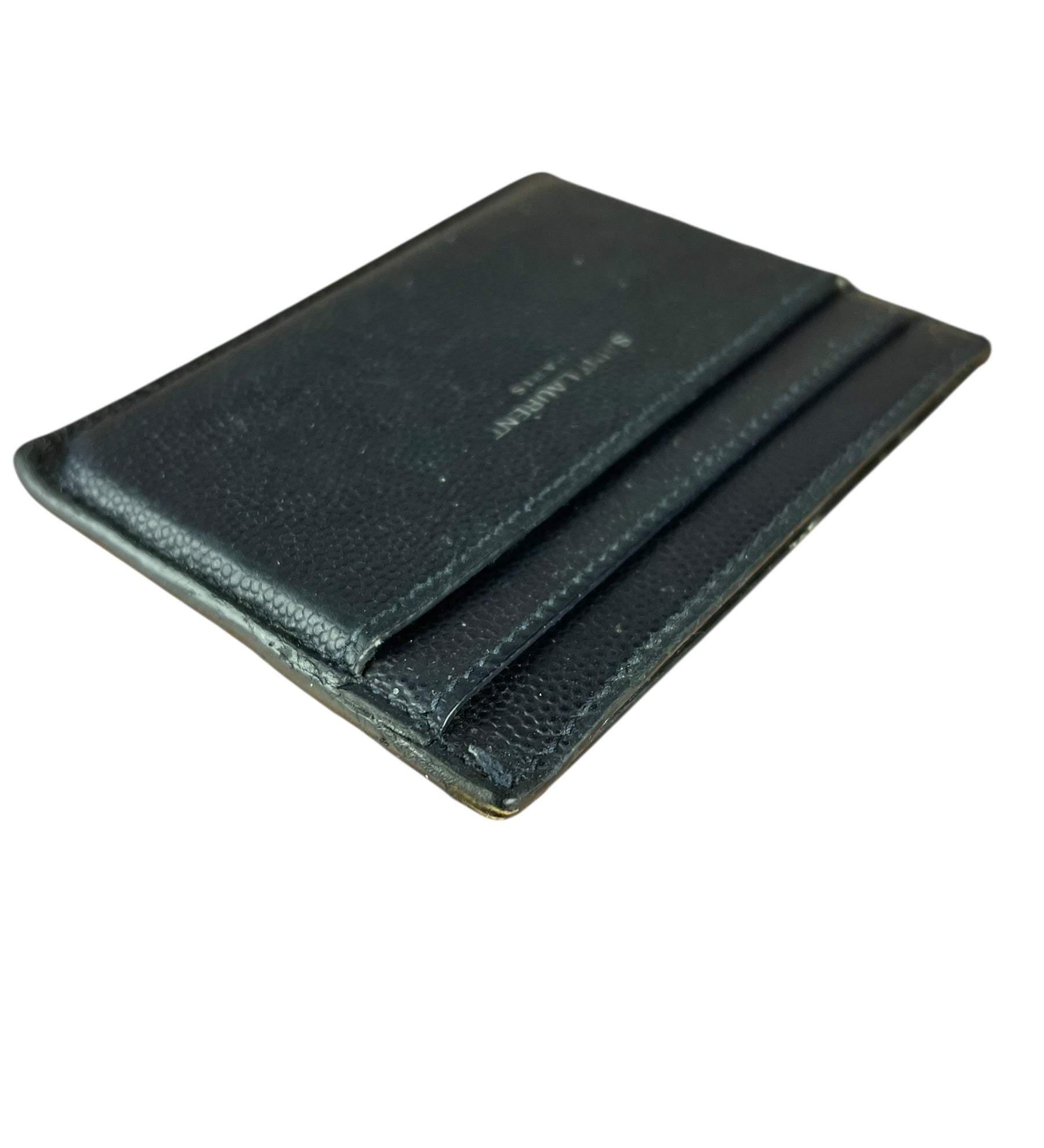 Yves Saint Laurent Leather Cardholder Navy Blue