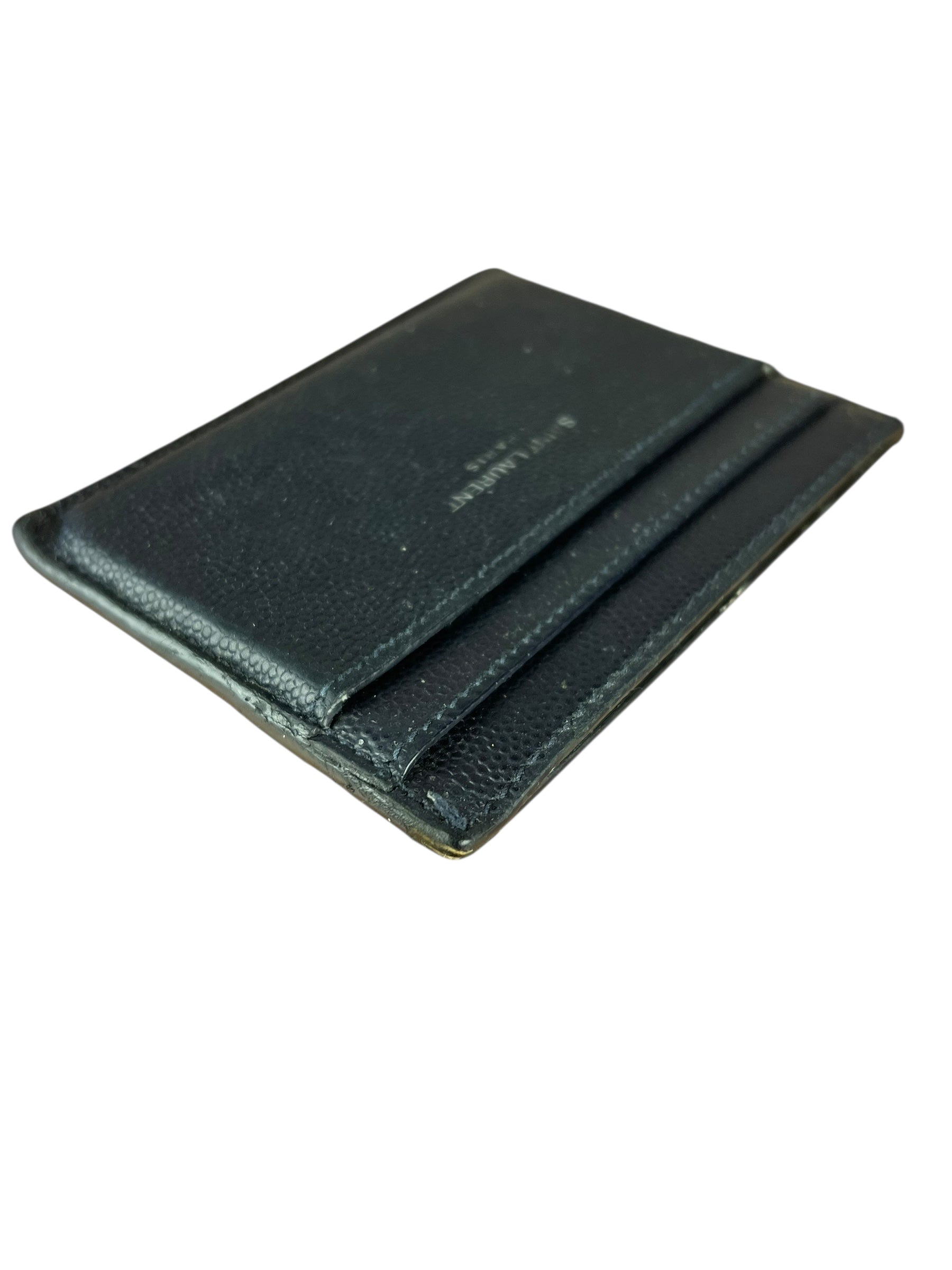 Yves Saint Laurent Leather Cardholder Navy Blue