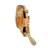 Fendi Orange Leather Trim/Satin Swirl Print Mini Baguette