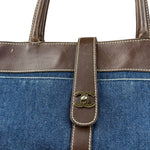 Chanel Denim CC Leather Lined Tote Bag 2001