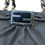 Fendi Bicolor Patent Leather Trim Mia Shoulder Bag