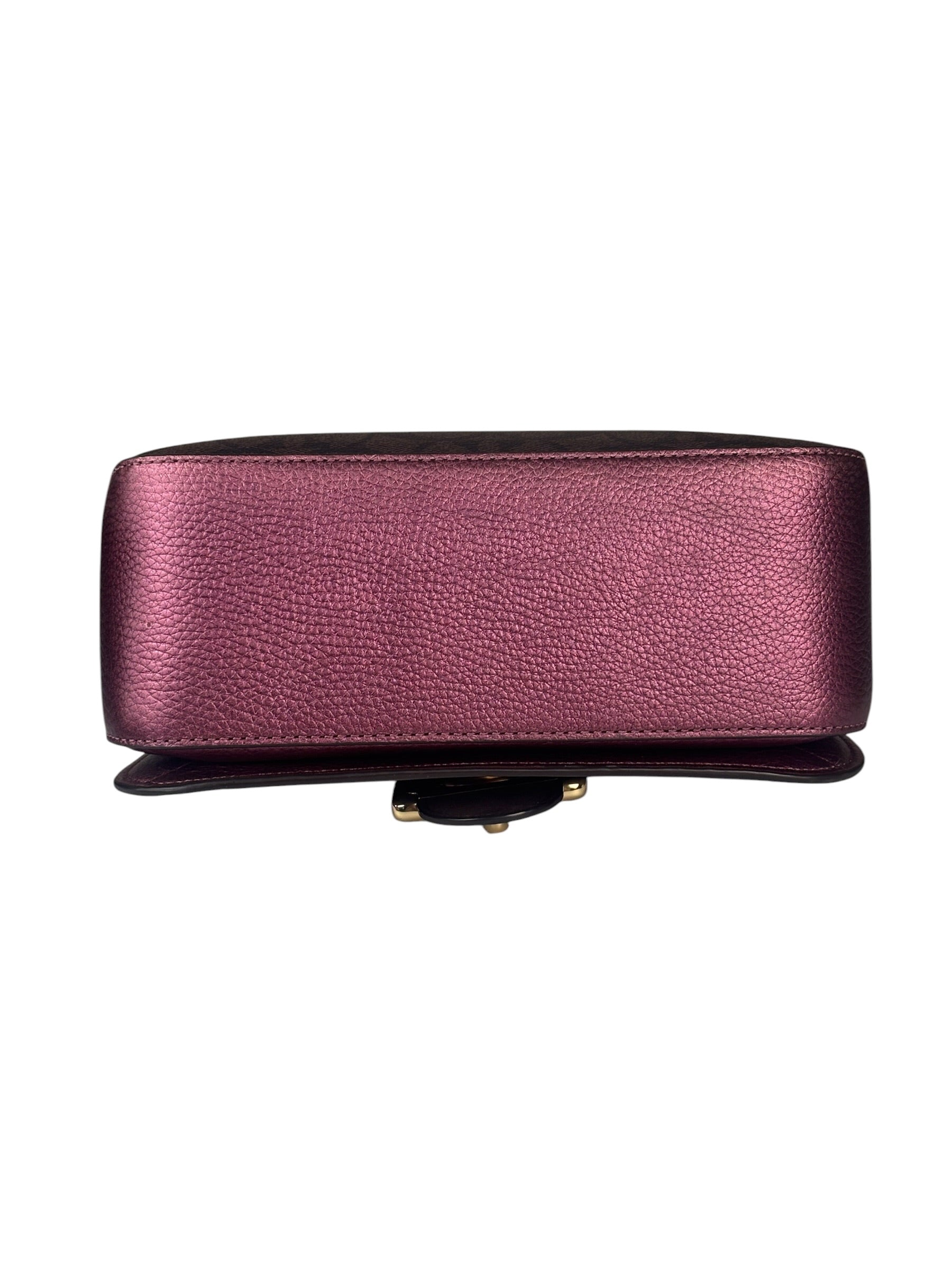 Coach Metallic Berry Leather Signature Cassidy Two-Way Bag