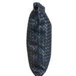 Bottega Veneta Navy Blue Leather Intrecciato Woven Flat Crossbody Bag