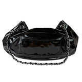 Chanel Black Patent Leather Camellia Petals Shoulder Bag 2010