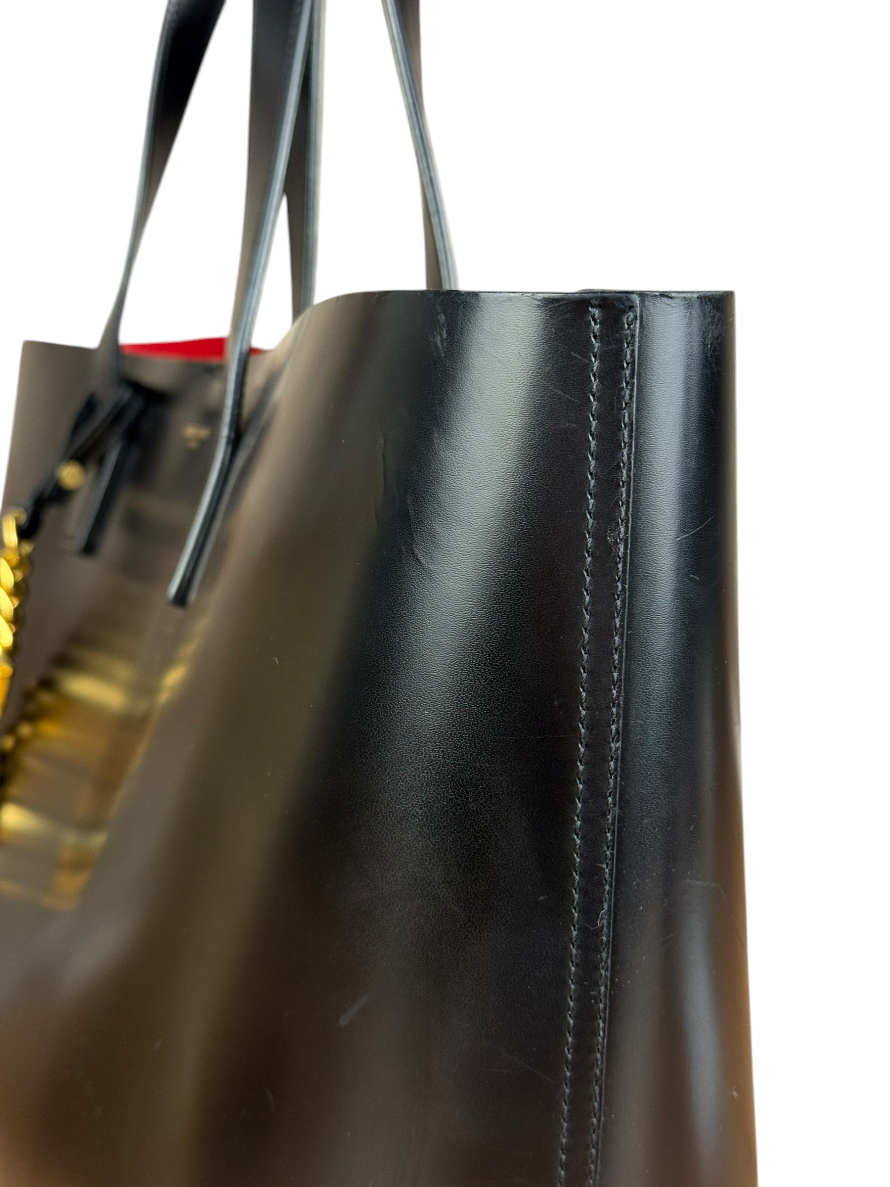 Saint Laurent Black Leather Shopping Tote Bag