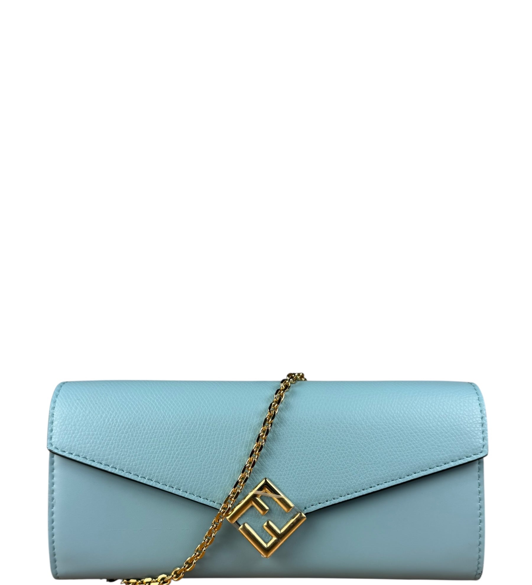Fendi FF Diamonds Continental Blue Wallet on Chain Bag