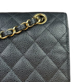 Chanel Black Quilted Leather Chain Double Leather Flap Bag 2012