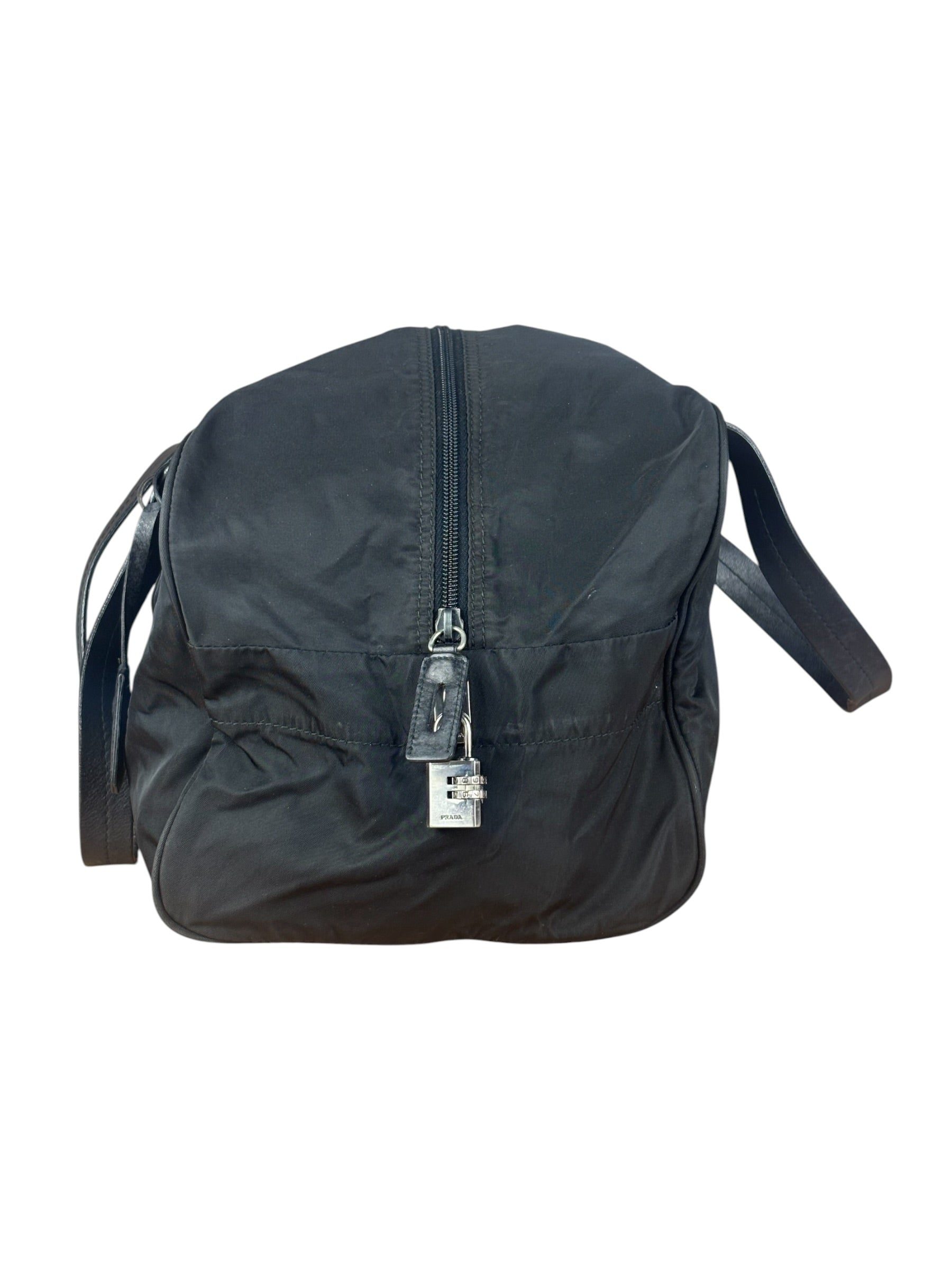 Prada Vintage Black Nylon Bowler Bag