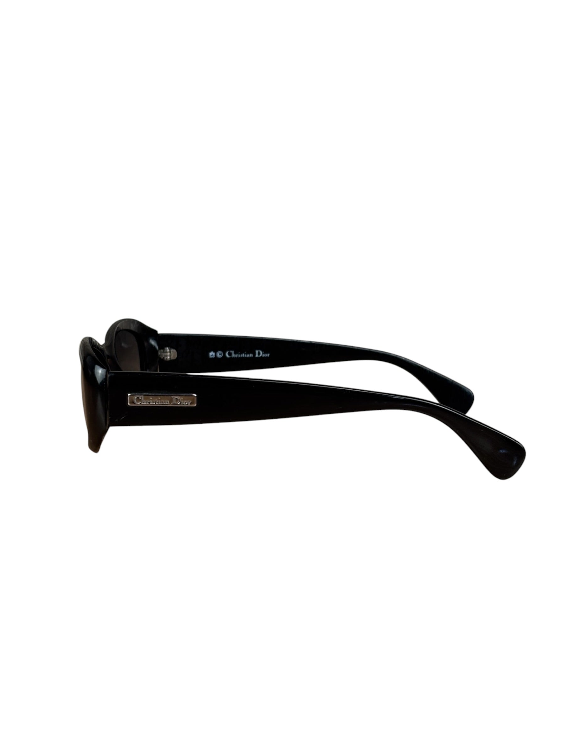 Christian Dior Vintage Black Oval Frame Sunglasses