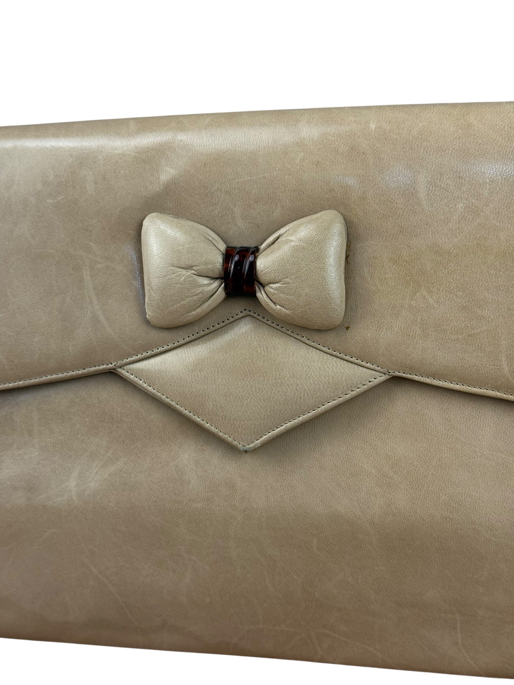 Bally Leather Bow Clutch
