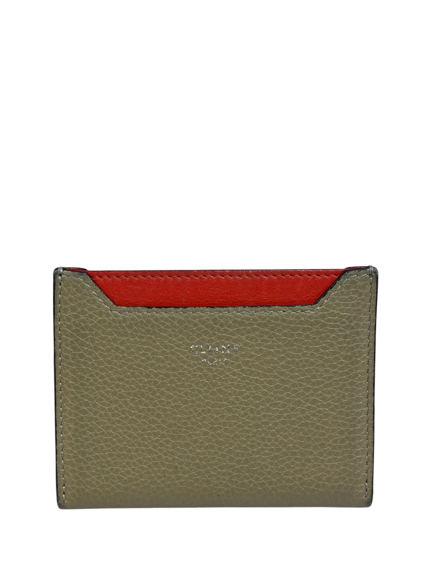 Celine Brown/Red Leather Card Holder