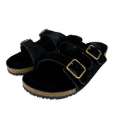 Yves Saint Laurent Black Jimmy Pony Hair Falt Sandal