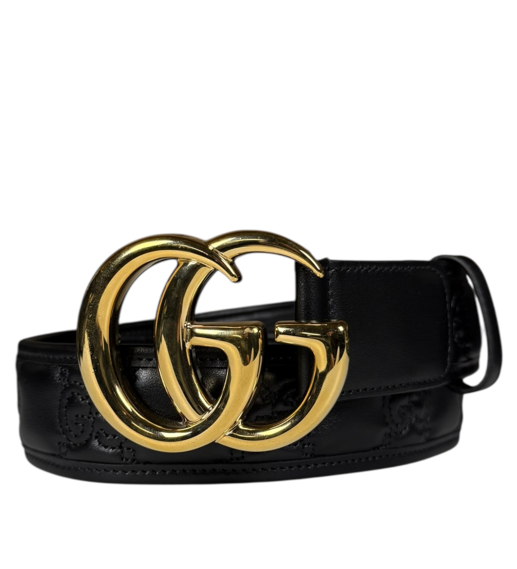 Gucci Puff Monogram GG Buckle Belt