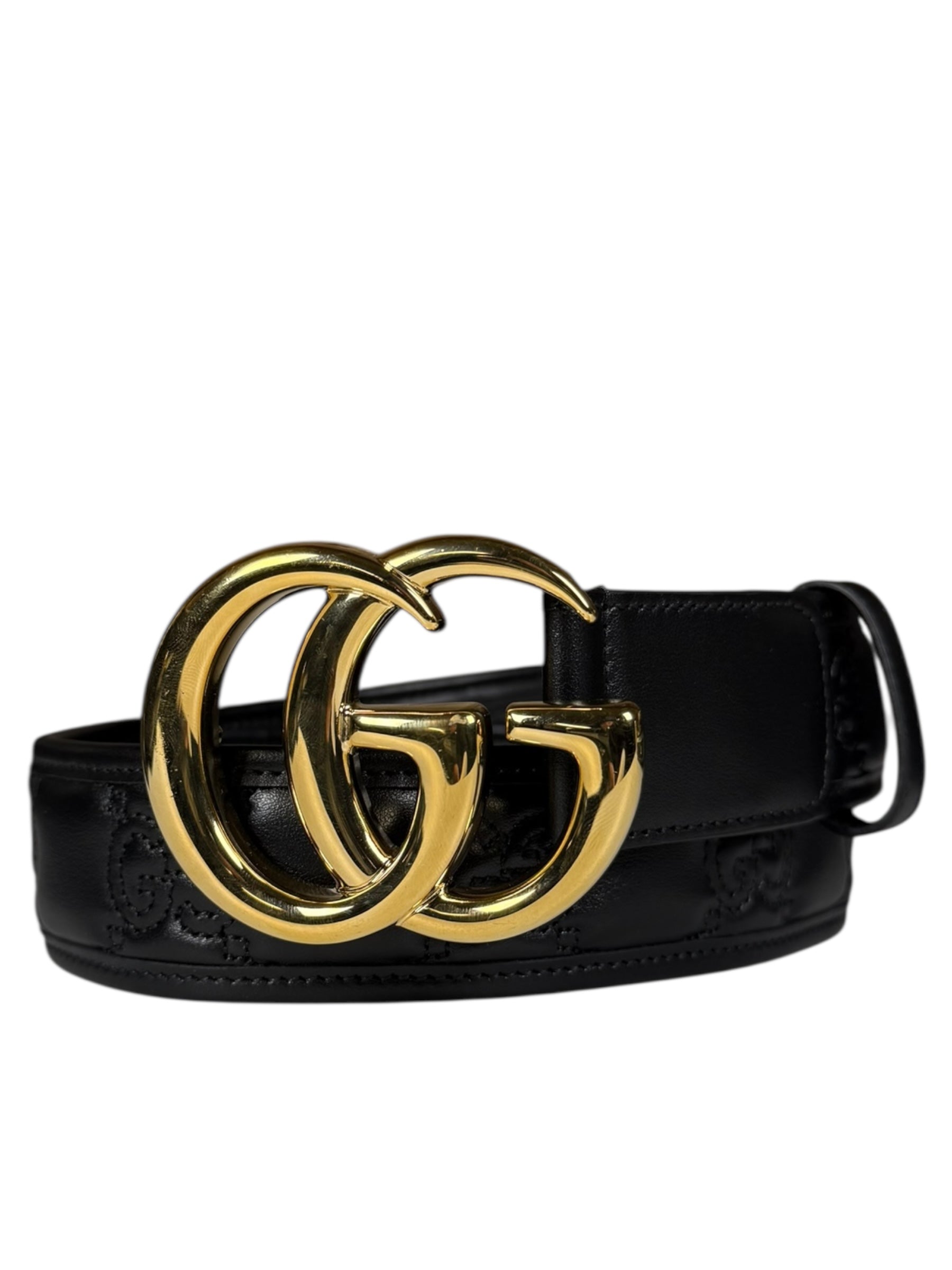 Gucci Puff Monogram GG Buckle Belt