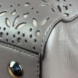 Coach Putty Grey Leather Taylor Eyelet Caryall Shoulder Bag