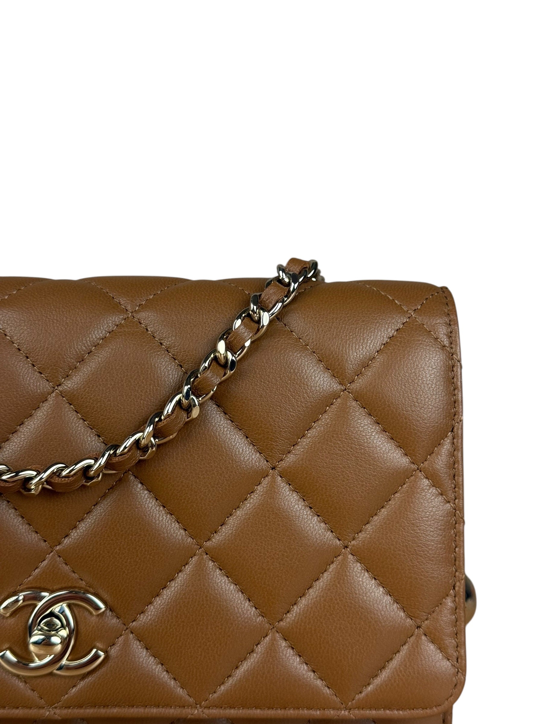 Chanel Brown Quilted Leather Wallet on Chain Shoulder Bag 2026