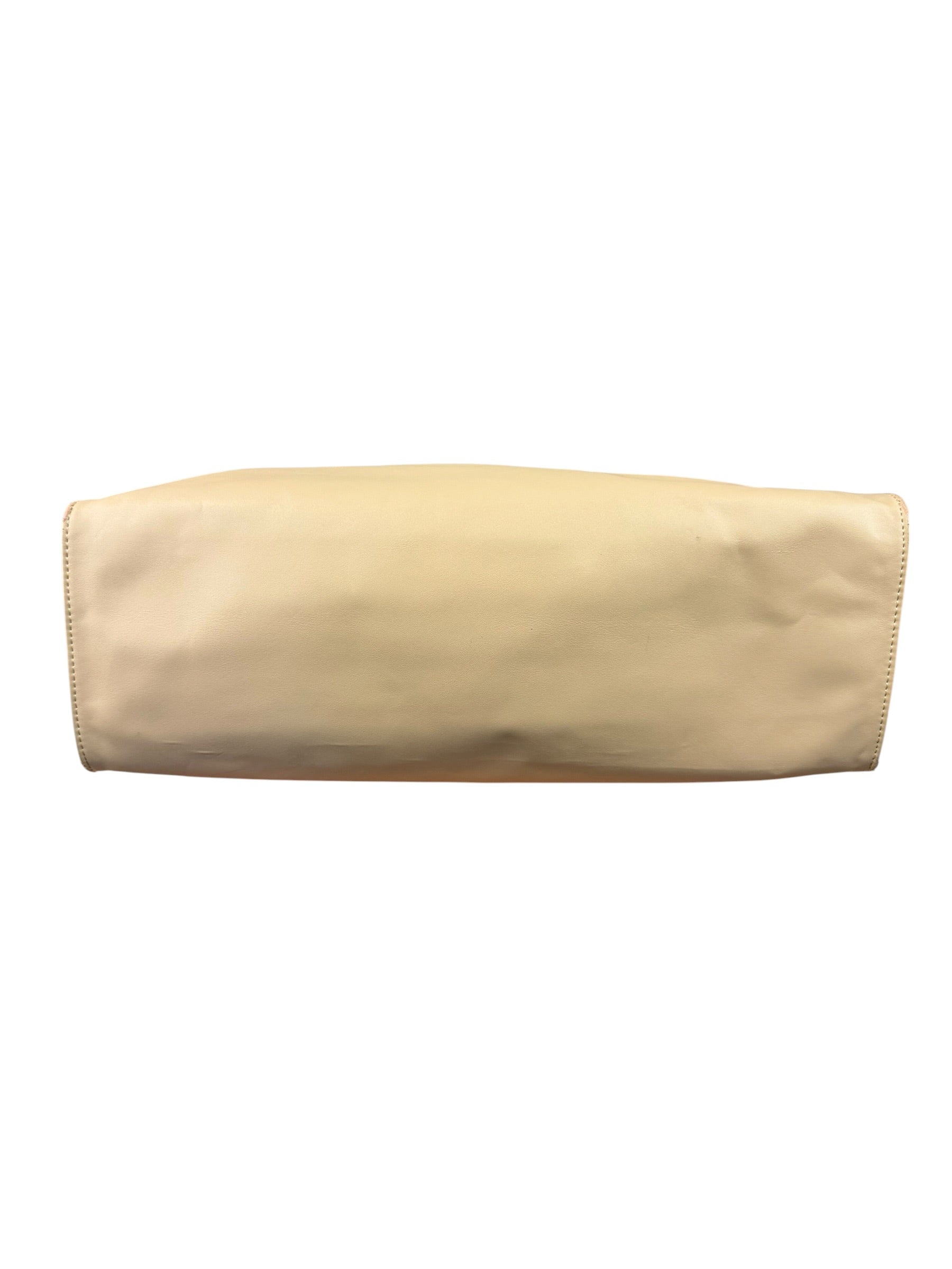 Telfar Cream Leather Medium Shopping Tote Bag