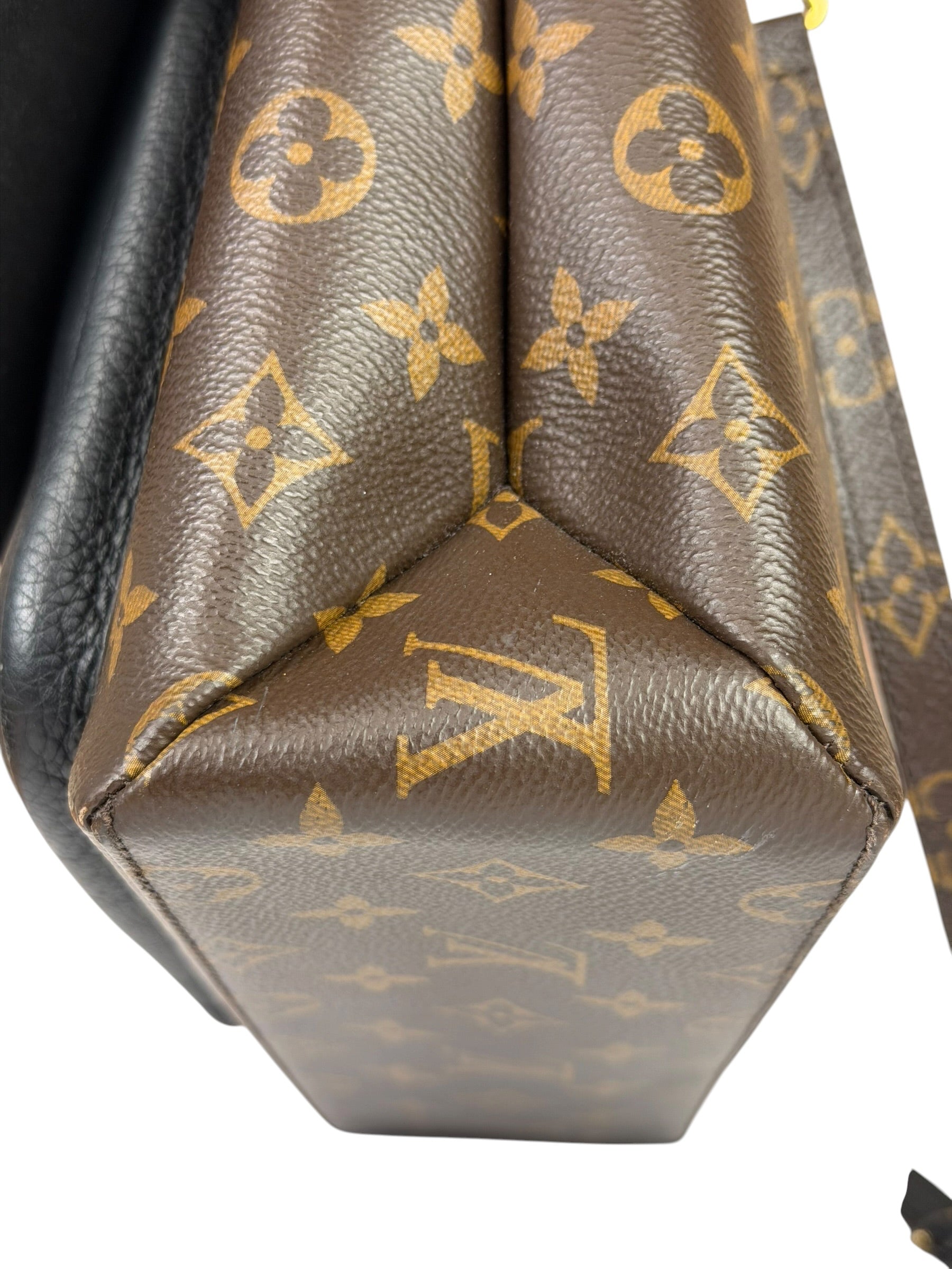 Louis Vuitton Black Leather/ Monogram Marignan 2Way Bag